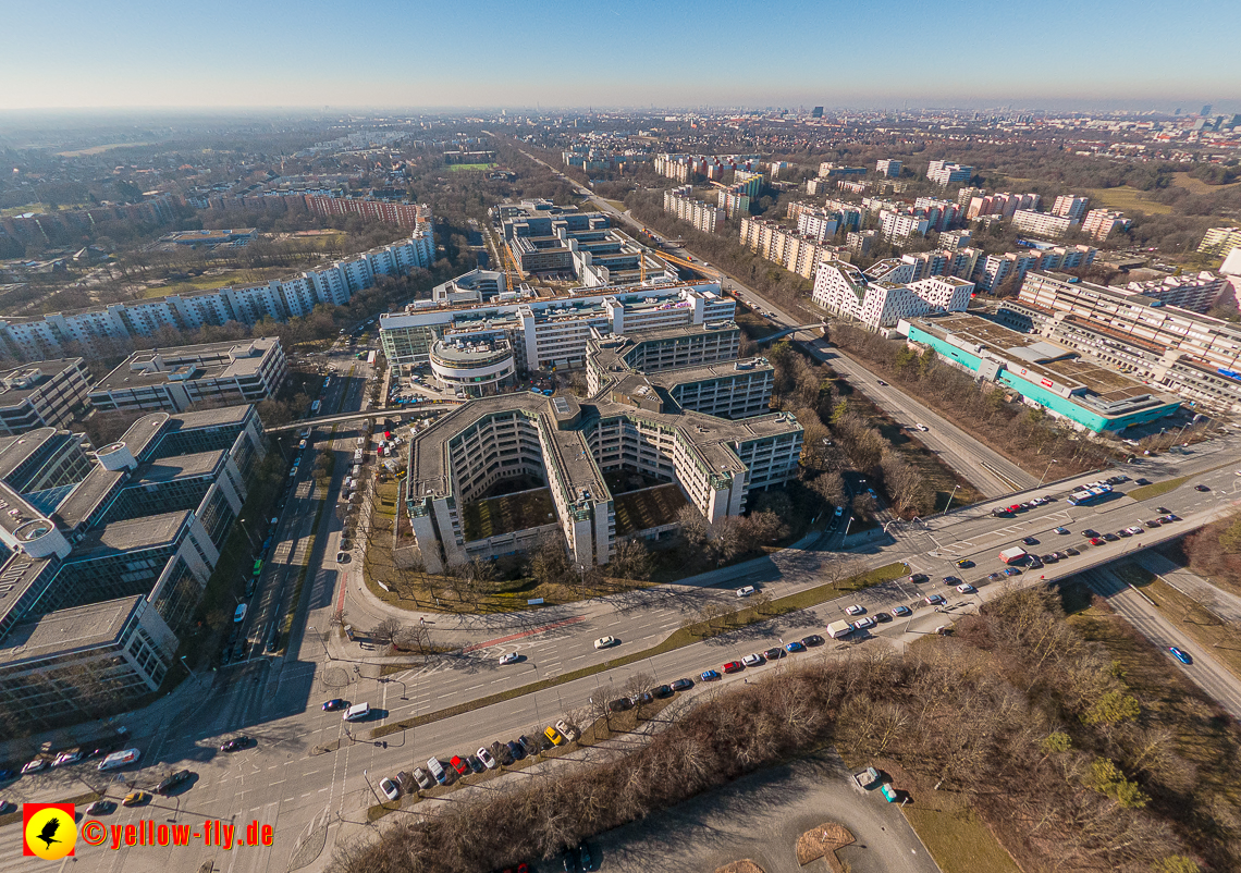 15.02.2023 - Luftbilder Perlach Plaza, Allianz, Wacker, Rentenversicherung, PEP